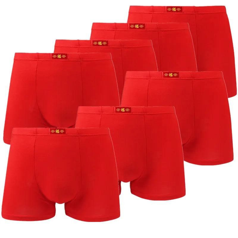 7 Stück große Unterwäsche Herren Boxershorts Unterwäsche Junge Schlüpfer Homme Unterhose rote Höschen Shorts L XL XXL 3XL 4XL 5XL 6XL