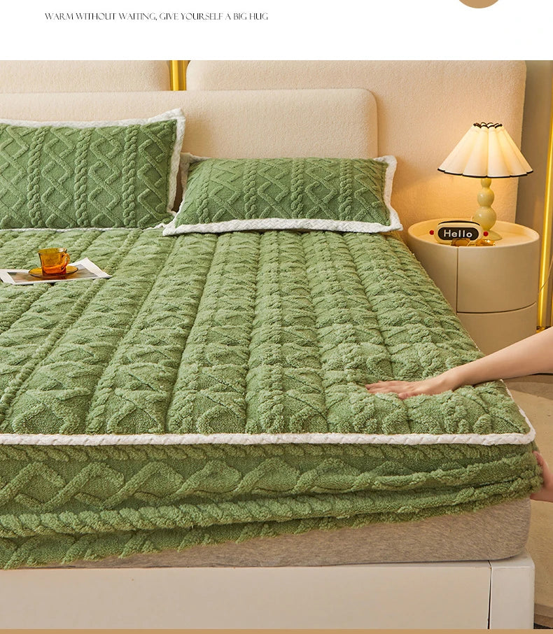 Milk Velvet Mixed With Cotton Home Bed Sheet Thickened Bed Cover Winter Velvet Mattress Coral Velvet Protective Bed Cover ZF606.