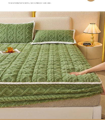 Milk Velvet Mixed With Cotton Home Bed Sheet Thickened Bed Cover Winter Velvet Mattress Coral Velvet Protective Bed Cover ZF606.