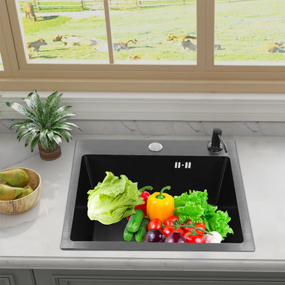 Edelstahlspüle, gut abdichtendes modernes Küchenspülbecken mit Abflusskorb für Häuser/Restaurants/Wäschezimmer