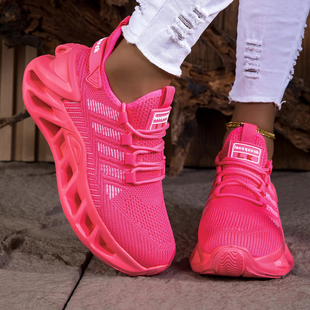 YRZL Unisex Running Shoes Men Women Lightweight Mesh Breathable Comfortable Flat Soft Tennis Shoes Summer Lace-up Sneakers Man.