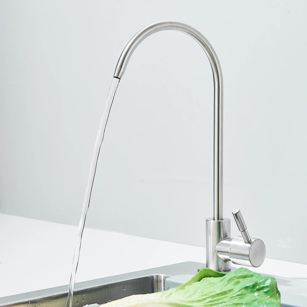 Edelstahl-Küchenspüle mit Wasserhahn, Trinkwasserhahn/Seifenspender, 55 x 45 cm, Spülbecken-Set mit Abflussset/Korb