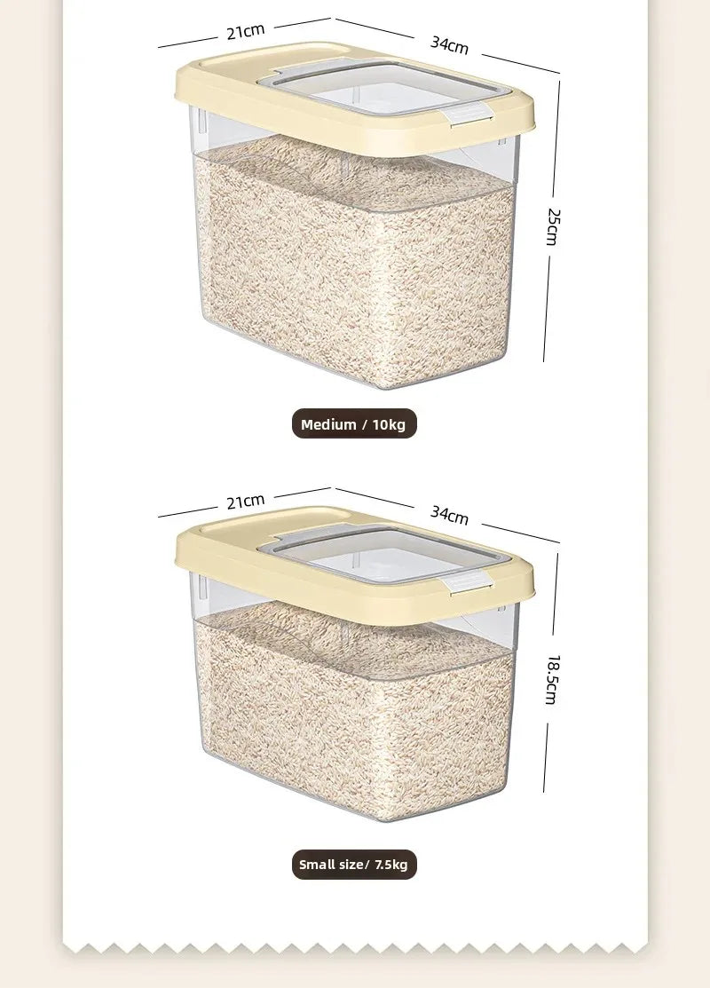 Food Grade Press to Open Seal Moisture Proof Insect Resistant Large Capacity Grain Storage Box Home Use Rice Tub for Grains.