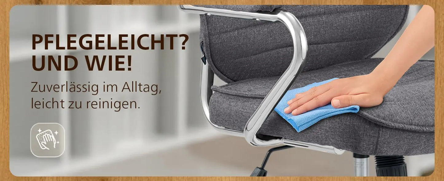CLP Bürostuhl ergonomisch Rako, Schreibtischstuhl höhenverstellbar drehbar Stoffbezug, Backrest mit Kopfstütze