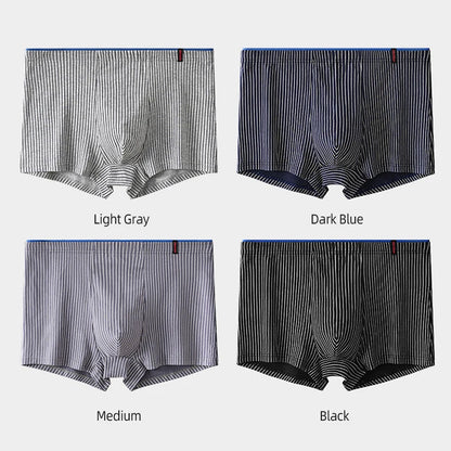 4Pcs Boxer Shorts männer Unterwäsche Sexy Höschen Baumwolle Boxer Gestreiften Unterhose Männlichen Shorts U Konvexen Dessous Plus Größe 2XL-6XL