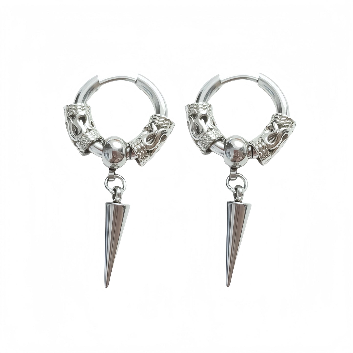 Long Hanging Crosses Leaves Pendants Hoops Woman Earrings Man Vintage Stainless steel Hip Hop Ear Piercing Jewelry Accessories.