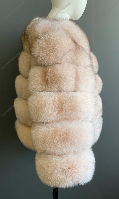 Damen Pelzmantel Damen Fuchspelzmantel Natürlicher Fuchsmantel Damen Werbeartikel Original echte europäische und amerikanische Modelle