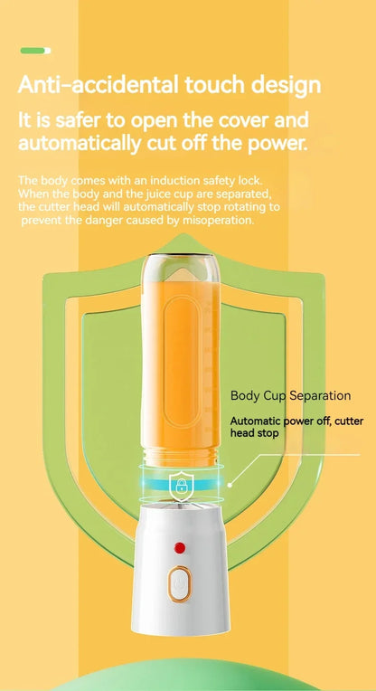 Portable Wireless Blender Electric Fruit Juicer Machine For Orange Ice Crushing 10 Blades Auxiliary Food Machine 1500mA Mixer.