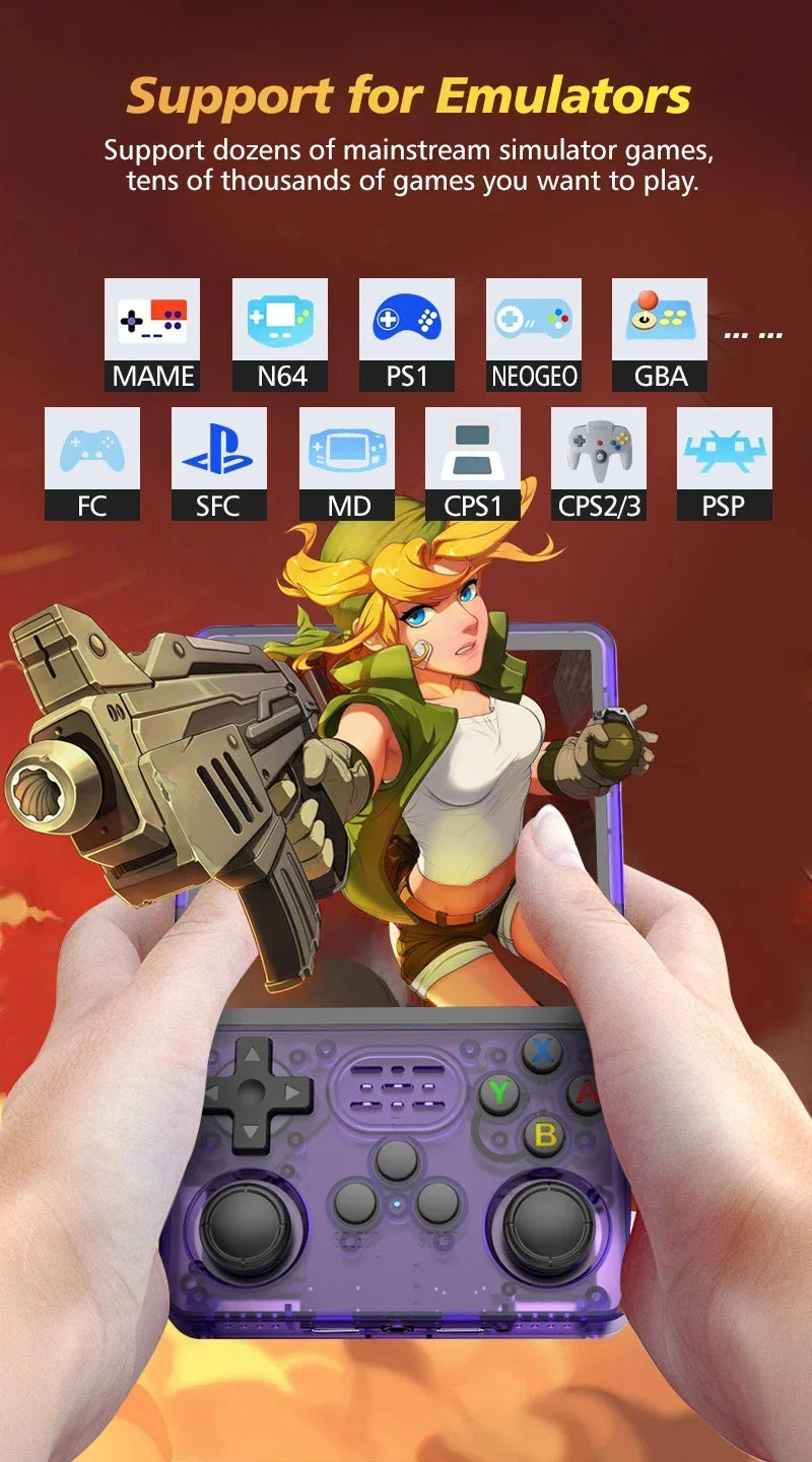 TOP Sale 4"IPS Big Screen R36S Plus Retro Handheld Game Console Linux 64-bit System RK3326 Portable Pocket ARKOS 2.0 R36SPLUS.