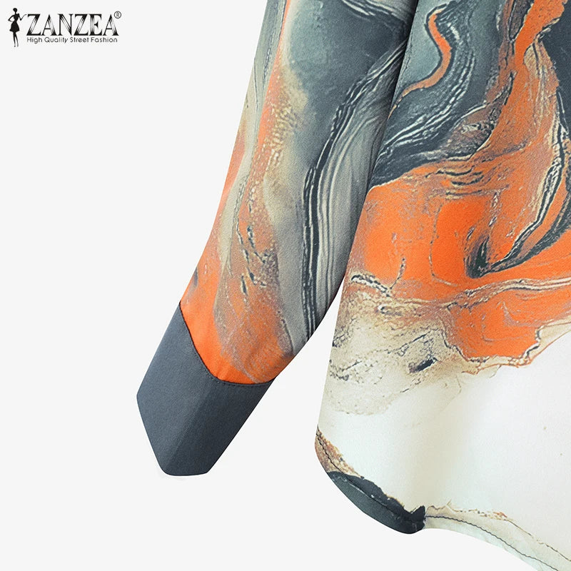 ZANZEA Fashion Women Two Pieces Sets Long Sleeve Lapel Shirt Wide Leg Pant Sets 2PCS Holiday Outfits Casual OL Work Tracksuits.