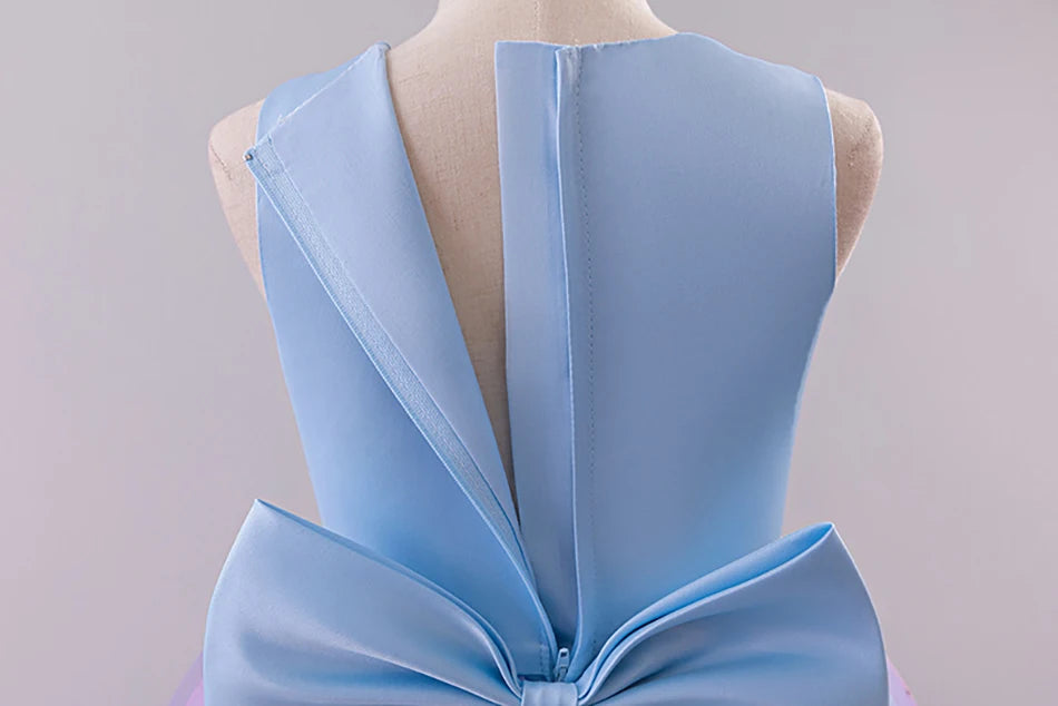 Elegantes, ärmelloses Tüll-Ballkleid für Kinder, Bühnenaufführungen, Hochzeiten, Weihnachten, Mädchenkleider, Mädchen-Prinzessin-Partykleider