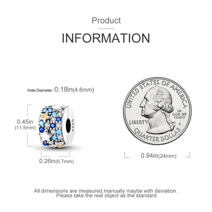 Silver Clasp 925 Sterling Silver CZ pave Clip Charms Daisy Beads Stopper Safety Chain fit Original Bangle Bracelet Jewelry Clip.