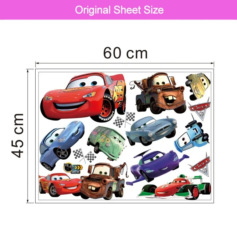 3d Macqueen Cars Broken Hole Wall Sticker For Kids Bedroom Home Decoration Cartoon Anime Mural Art Pvc Movie Poster Boys Decals.