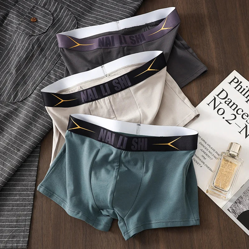 Neuankömmling Herrenunterwäsche, 100 % Baumwolle, antibakteriell, Herren-Boxershorts, atmungsaktiv, bequem, mittelhohe Slips, Herrenunterwäsche