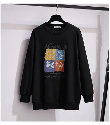 175Kg Plus Größe frauen Fehlschlag 170 Frühling Herbst Neue Lose Rundhals Cartoon Sweatshirt 6XL 7XL 8XL 9XL 10XL 11XL 6 Farben
