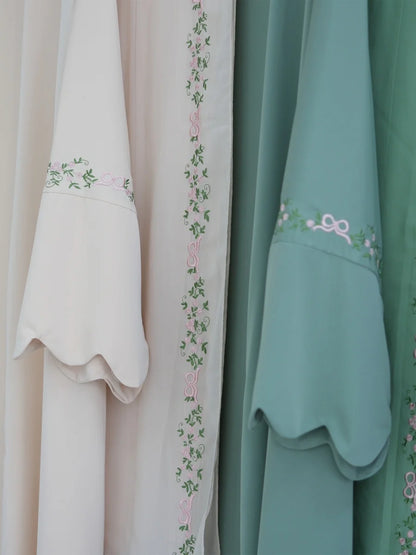 Middle East Women Arabic Dubai Abaya Luxury Kimono Cardigan Floral embroidery Long Dress Modest Robe Femme Islam Clothing Kebaya.