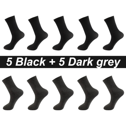 10Pairs/Lot Men Combed Cotton Socks Black Casual Business Breathable High Quality Man Sock New For Male Plus Size EU38-48.