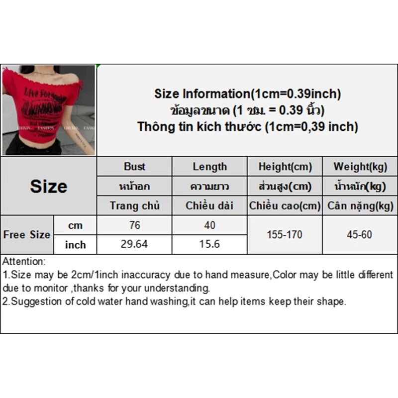 Summer Fashion Slim Fit One Shoulder Sexy Knot Elastic Red T-Shirt For Women.