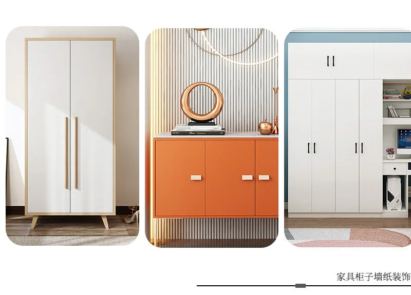 Matte PVC Vinyl Self Adhesive Wallpapers Furniture Renovation Films White DIY Decorative Kitchen Cabinet Waterproof Wall Sticker