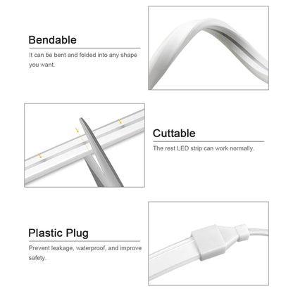 DC24V 10M/5M Silicone Tube Neon LED Strip Light With 2 Wireless Moveable PIR Motion Sensor Switches For Bedroom Corridor Stairs.