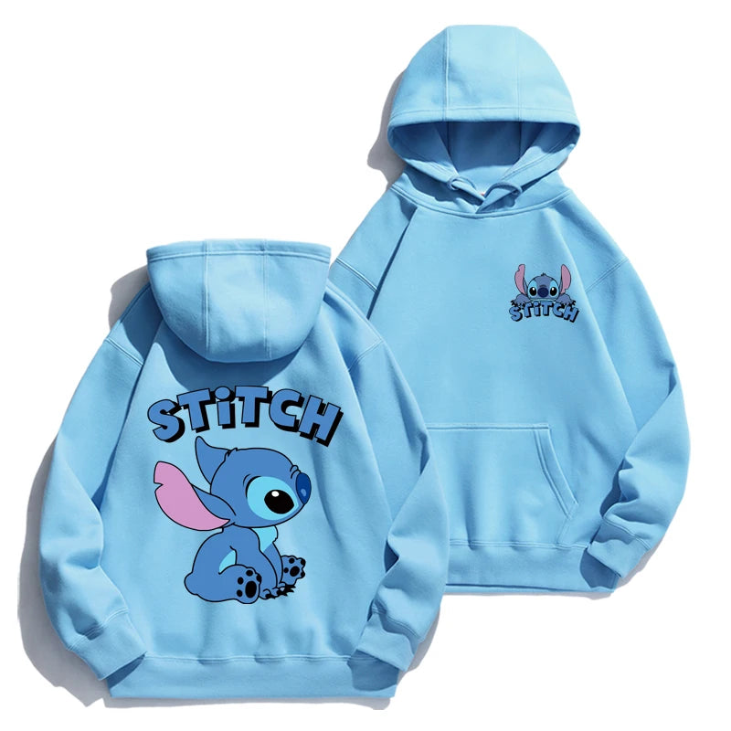 Stitch Hoodie Autumn/Winter Hoodie European and American Cartoon Anime Hoodie Loose Clothes Couple's Hoodie Coat.