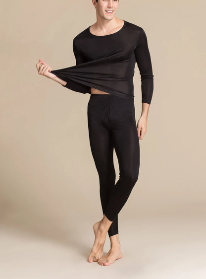 Lange Unterwäsche aus Seide für Herren, lange Unterhosen aus Maulbeerseide, Ober- und Unterteil, Thermounterwäsche-Set/Grundlagen