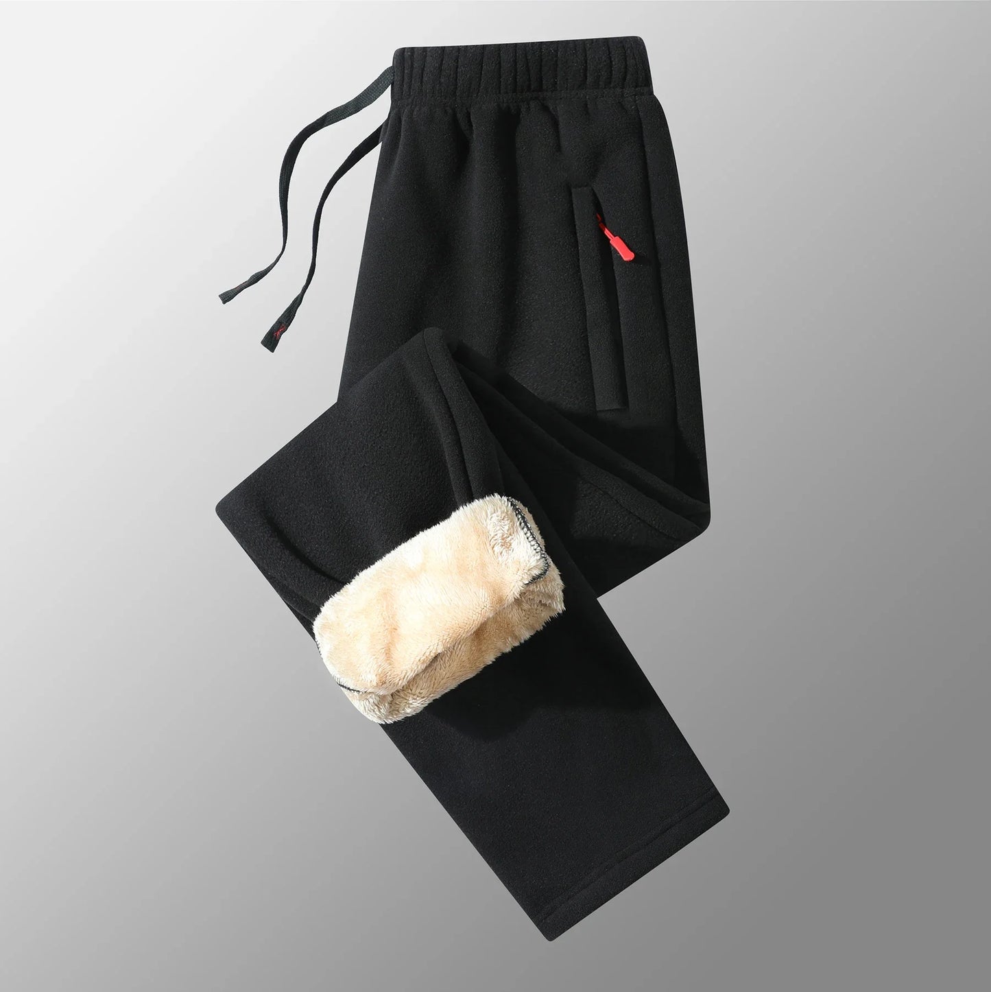 8XL Men's Down Pants Plus Size Winter Plus Velvet Thick Loose Cotton Pants Big Size Solid Color Warm Lamb Down Casual Sweatpants