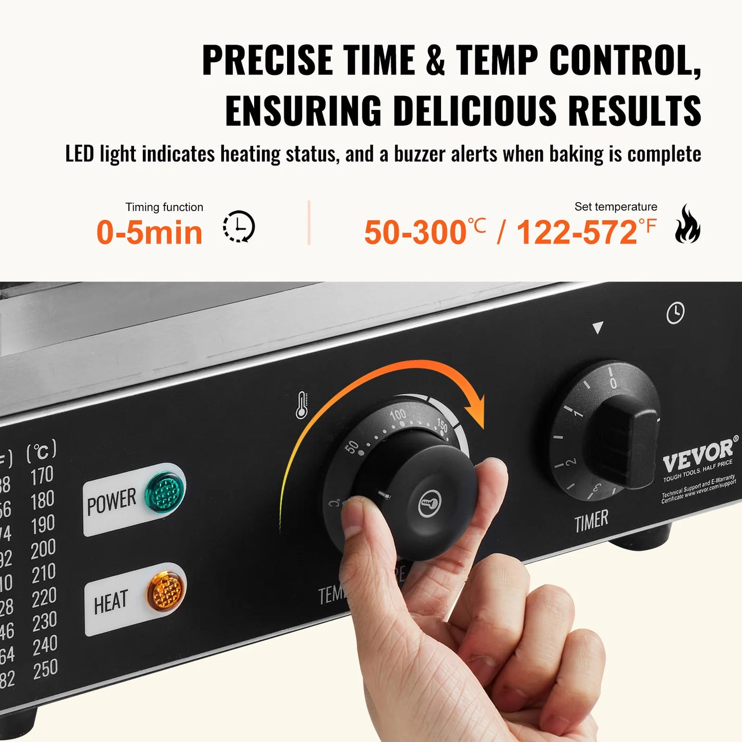 SucceBuy 6/12 Hole Electric Donut Maker Commercial Doughnut Machine with Non-stick Surface Double-Sided Heating Waffle Machine.