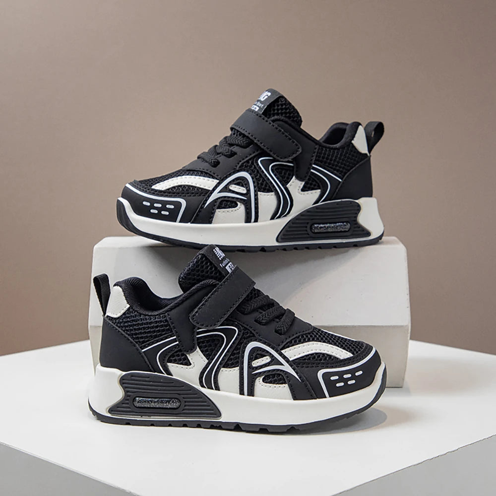 Autumn Children's Sport Shoes PU Leather Teenager Kid's Sneakers Anti-slippery Trend Fashion Girl's Sneakers Boy Running Shoes.