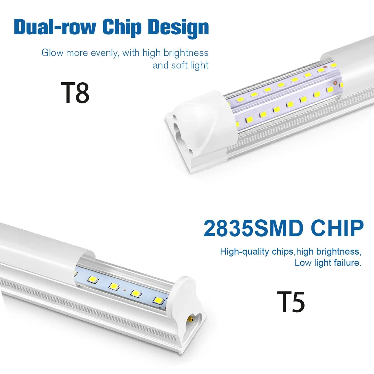 220V T5 15W/T8 25W LED Tube Aluminum Bar Hight Brightness Energy-Saving Fluorescent Tubes For Hotel Mall Cafe Office Lighting.