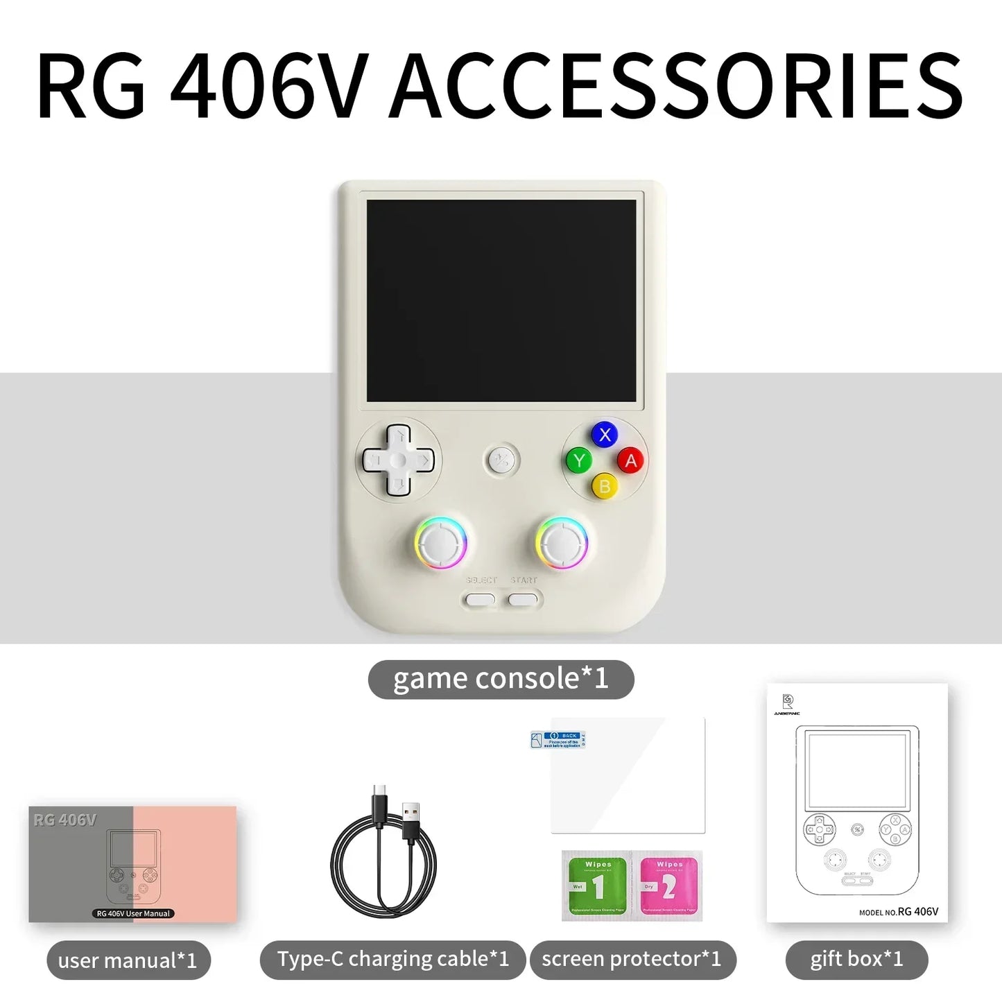 ANBERNIC RG406V Retro Game Console Portable 4-inch IPS Multi-Touch Display Android 13 HDMI Output FOTA Upgrades