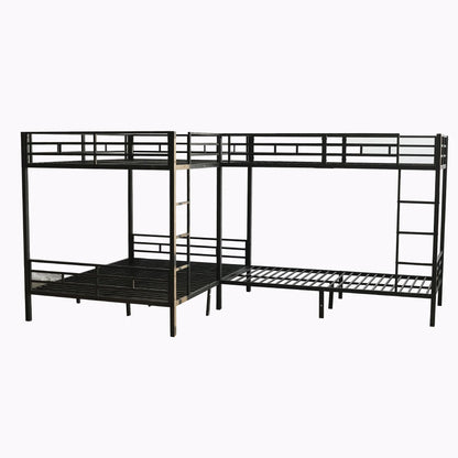 Eisenbett, Etagenbett, dreistufige Leiter, stabiles Gitter, Mehrbettkonfiguration, Betten in verschiedenen Größen, 90 x 200 cm und 140 x 200 cm