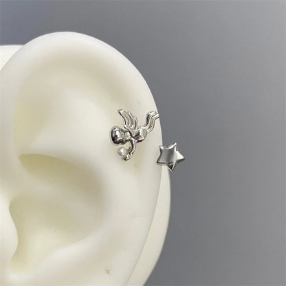 1 PCS Star Silver Color 316L Stainless Steel Ear Bone Nail for Women New Fashion Allergy Prevention Jewelry Gifts.