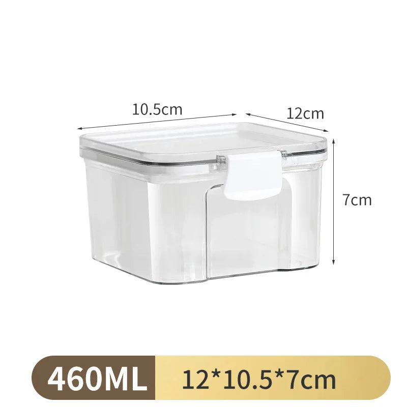 Large Capacity Waterproof Transparent Sealed Jar Multi-size Scene Kitchen Candy Dried Grain Storage With Lid Fridge Storage Tank