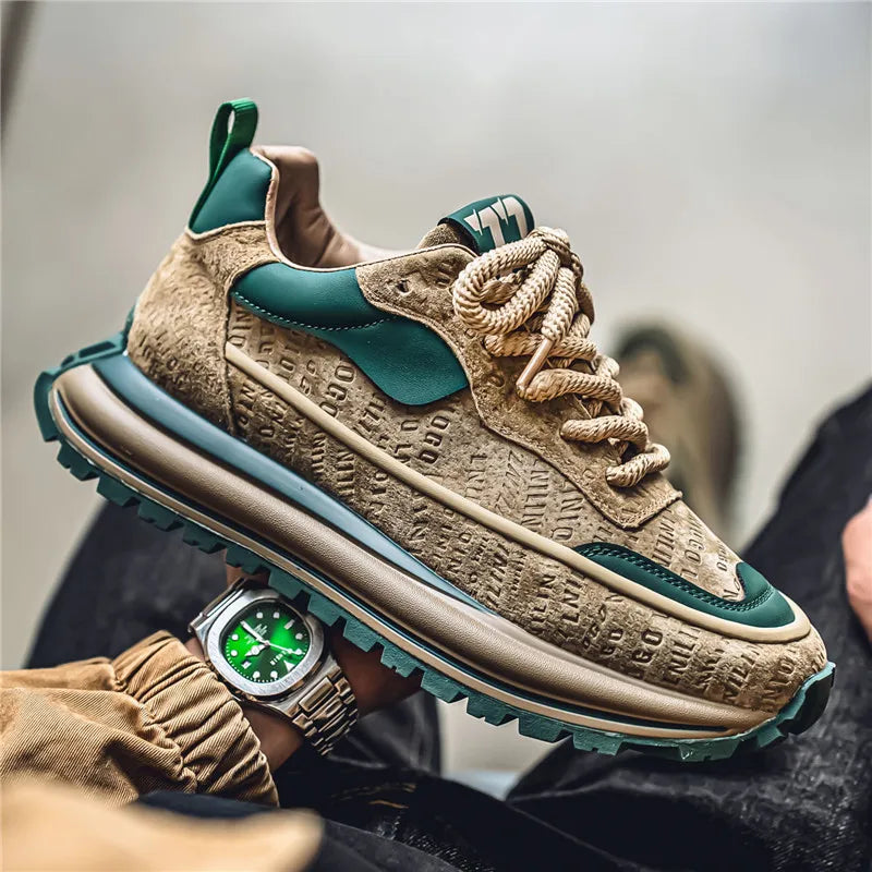 Thick Sole Men Chunky Sneakers Outdoor Wear-resistant Male Trends 2025 New Mens Casual Shoes Fashion Comfort Anti Slip Vulcanize