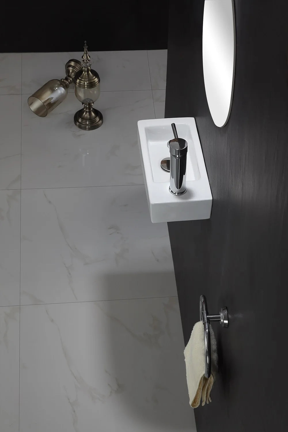 Mini Wandbehang Waschbecken Balkon ultra schmale Waschbecken Keramik Plattform Waschbecken Home Schlafzimmer Wand waschbecken