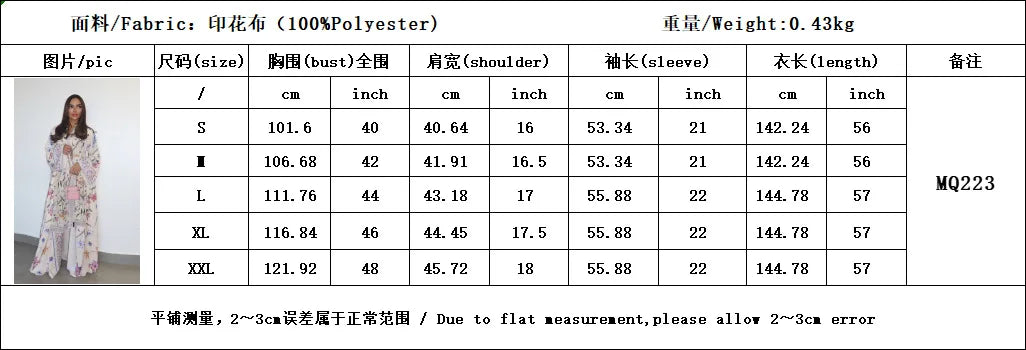 Eid Frauen Abaya Blume Drucken Offene Strickjacke Schal Party Kleid Muslimischen Langarm Jalabiya Ramadan Abayas Kaftan Arabischen Lange Robe.