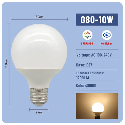 1-6PCS E27 Led-lampe 10W 15W 18W AC 220V 110V G80 G95 G120 energiesparende Globale Licht Lampada Ampulle led Lampe Eitelkeit Glühbirnen