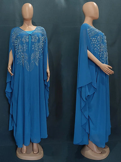 Abayas Für Frauen Dubai Luxus 2024 Chiffon Boubou Muslimischen Mode Kleid Kaftan Marocain Hochzeit Party Anlässe Djellaba Frauen