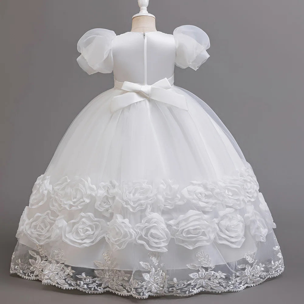 4-12 Jahre altes Blumenjungen-Hochzeitskleid, Abendkleid, Pailletten, langes Halloween-Mädchenkleid, Weihnachtsaufführung, Gastgeber-Redenen.