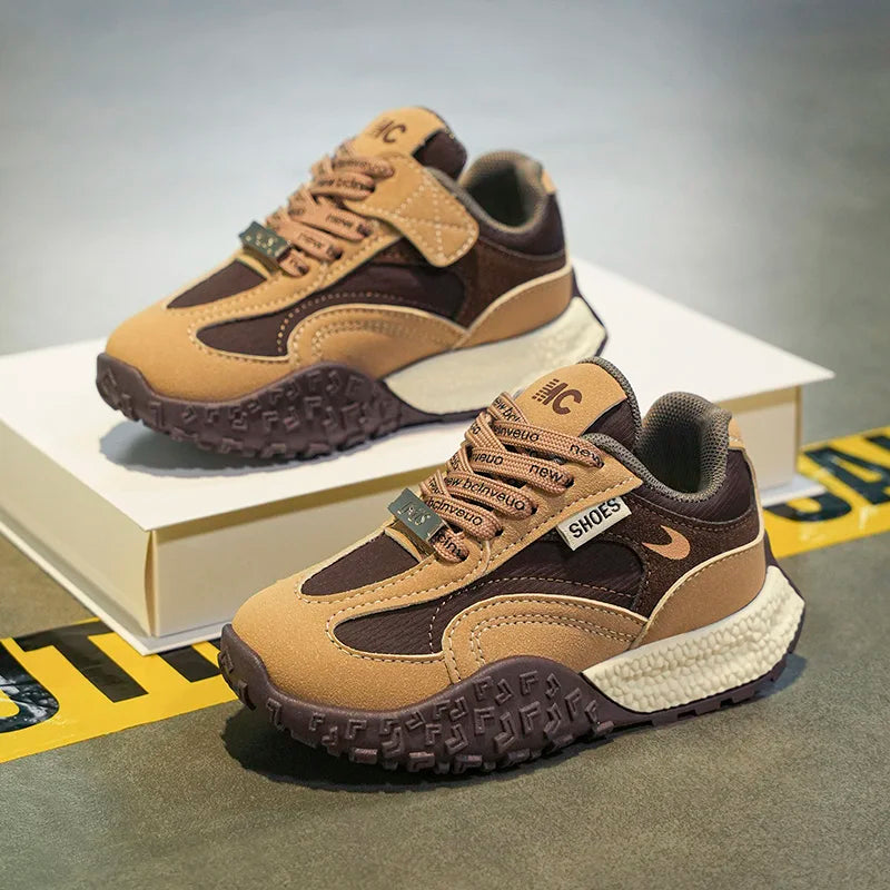 Girls Trendy Athletic Sneakers Durable Suede Comfortable Fit NonSlip Rubber Outsole Kids Causal Shoes Non-slip Boys Sports Shoes.