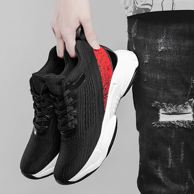 Fashion Men Sneakers Elevator Shoes Men Breathable Mesh Shoes Sports Casual Board Shoes Men's Hidden Inner Heightening Shoes 8cm.