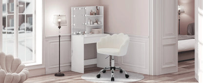 WOLTU Höhenverstellbarer, ergonomischer Schreibtischstuhl, Drehstuhl mit Rollen, Gaming-Schminkstuhl, Lordosenstütze für das Heimbüro