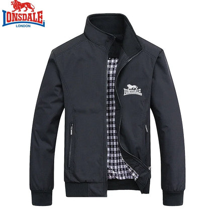 Embroidered LONSDALE Spring and Autumn Casual Solid Color Fashion Slim Fit Bomb Jacket Jacket Baseball Jacket Men's Jacket M-6XL.