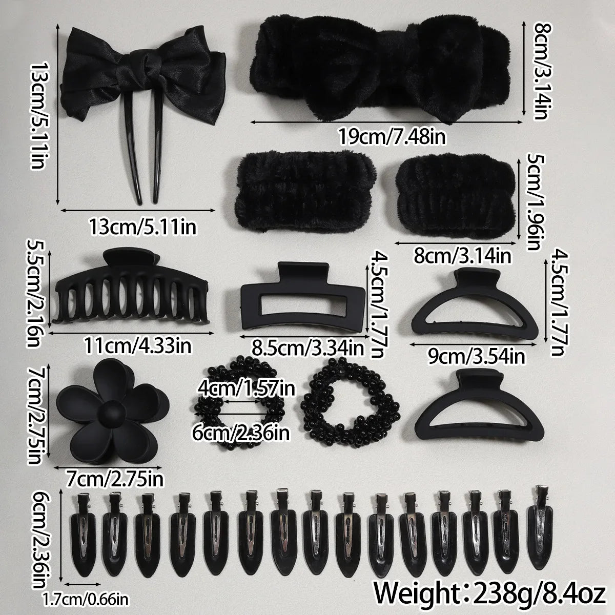 58-Piece Hair Accessories Set Butterfly End Hair Ties Shark Clip Flower Hair Grips Hair Bands Hair Accessories for Women Girls