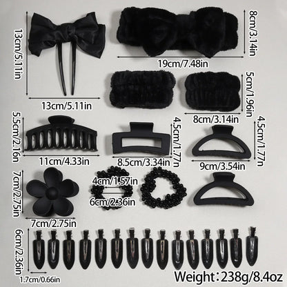 58-Piece Hair Accessories Set Butterfly End Hair Ties Shark Clip Flower Hair Grips Hair Bands Hair Accessories for Women Girls