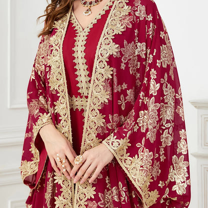 Eid Muslim Party Dress for Women Abaya with Inner Dress 2 Piece Set Jalabiya Ramadan Abayas Robe Caftan Vestidos Largos 2024.