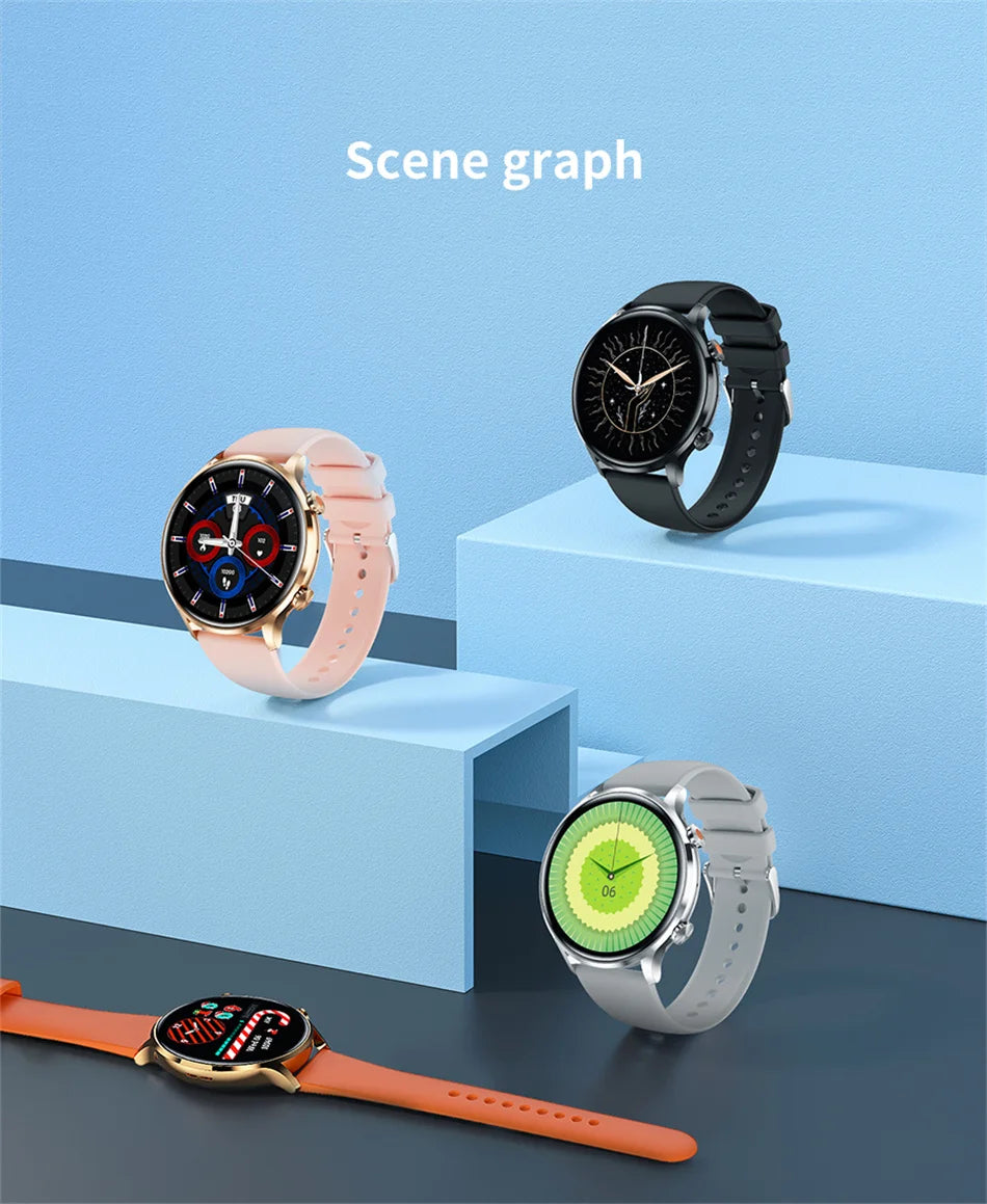 2025 New Smartwatch Women AMOLED HD Screen Always On Display Bluetooth Call IP68 Waterproof GPS Smart Men Watch For Android ios