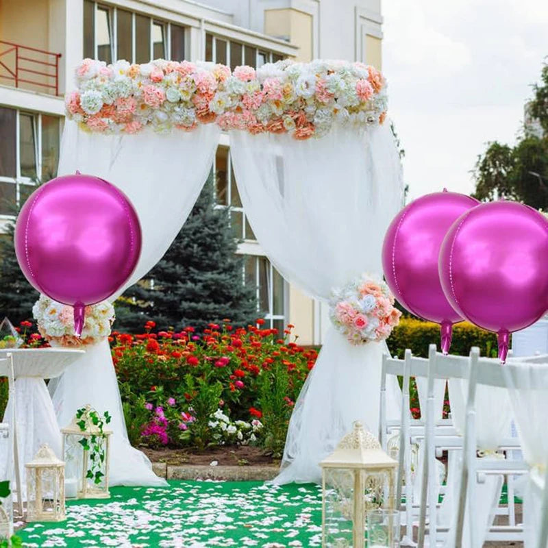 20/10/5Pcs 4D Runde Folienballons 10/18/22 zoll Metall Rose Gold Silber 4D Folienballons Helium Luft Globos Geburtstag Hochzeit Dekor.