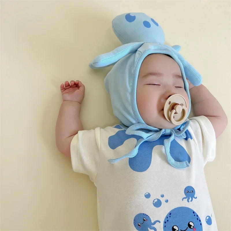 Lustige Oktopus Sommer Baby kleidung koreanische neue Jungen Mädchen einteiligen Stram pler schönen Bodysuit Säugling Baumwolle kurzen Overall.